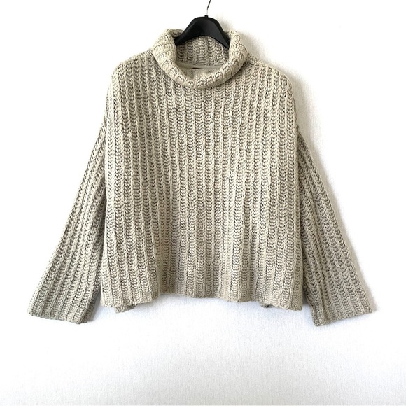 Free People Fluffy Fox Woven Pullover Turtleneck Sweater - Picture 2 of 10